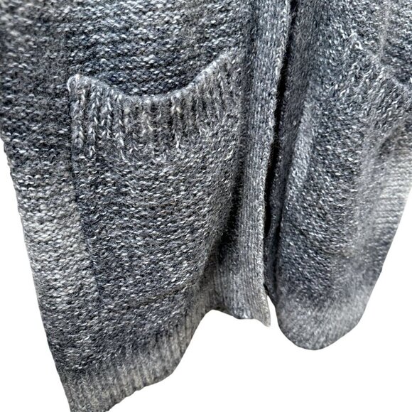 Chico's Zip Front Cardigan Medium (Chicos 1) Long Sweater Blue Wool Blend - Picture 7 of 11